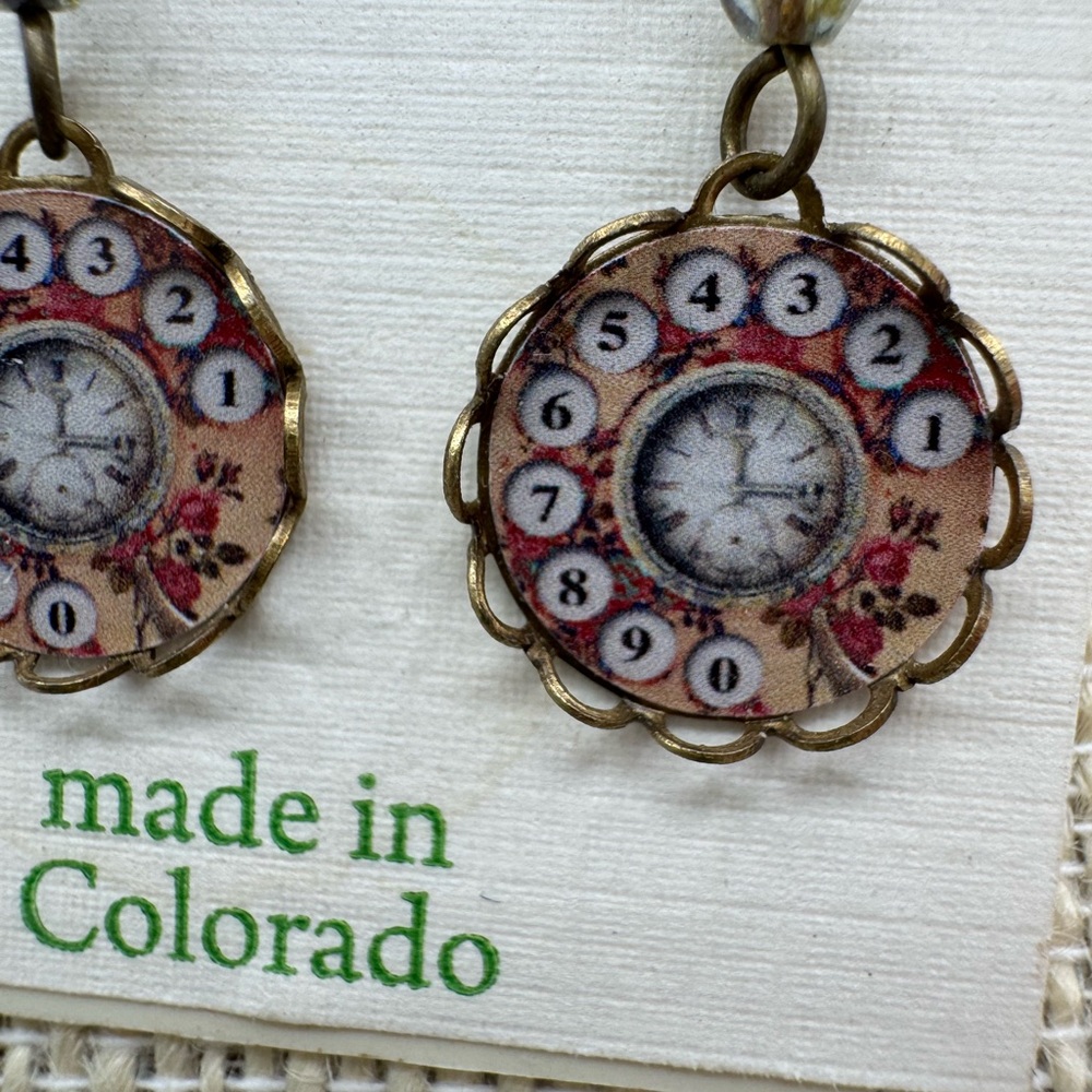 Lemon Tree Antique Phone Pendant Earrings